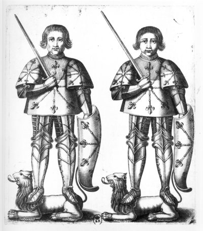 Foulques III Nerra (or the Black) (970-1040) and Geoffroy II Martel (1005-60) by French School